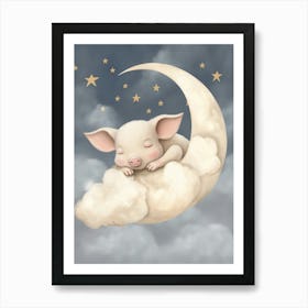 Sleeping Baby Piglet Art Print