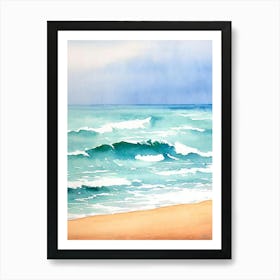 Mirissa Beach 3, Sri Lanka Watercolour Art Print