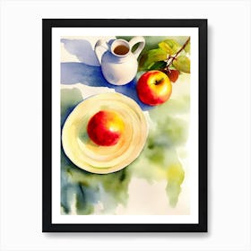 Apple 2 Italian Watercolour fruit Art Print