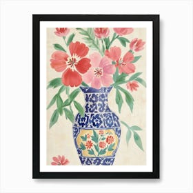 Asian style flower vase Art Print