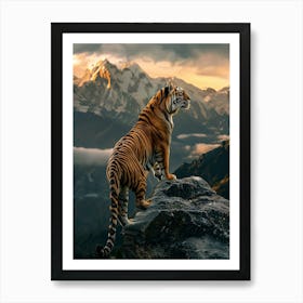 Tiger In The Mountains Art Print