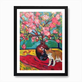 Apple With A Cat 3 Fauvist Style Painting Art Print