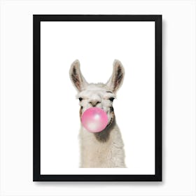 Lama With Bubblegum 1 Art Print