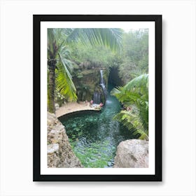 Waterfall In Cancun Art Print
