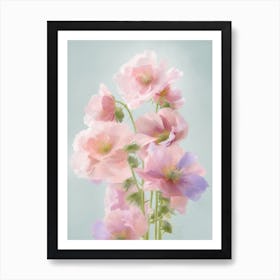 Delphinium Flowers Acrylic Painting In Pastel Colours 2 Art Print