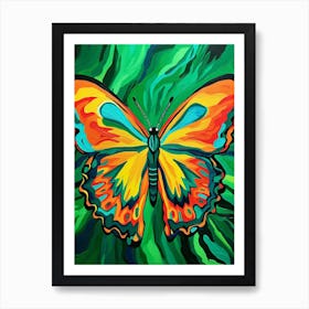 Pop Art Malachite Butterfly 3 Art Print