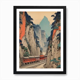 Kurobe Gorge, Japan Vintage Travel Art 3 Art Print