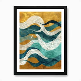 Waves Of Gold Art Print