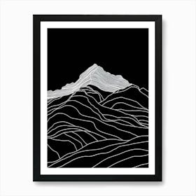 Beinn A Chlachair Line Drawing 3 Art Print