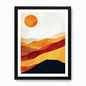 Sunset In The Mountains Peaks 2 Art Print