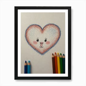 Heart Drawing 7 Art Print