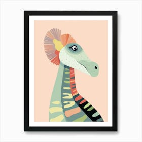 Colourful Dinosaur Corythosaurus 2 Art Print