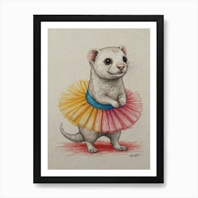 Ferret In A Tutu 1 Art Print