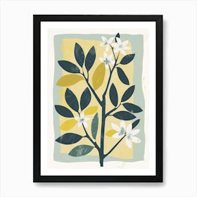 Chestnut Tree Flat Illustration 8 Art Print