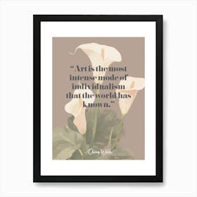 Artist Quote Oscar Wilde Art Print