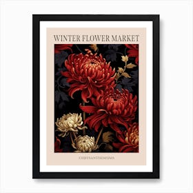 Chrysanthemums 6 Winter Flower Market Poster Art Print