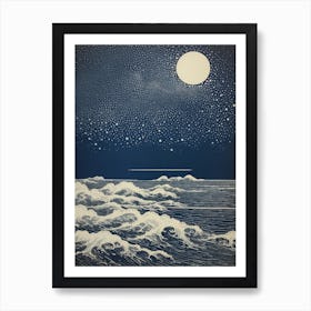 Moonlight Over The Ocean 4 Art Print