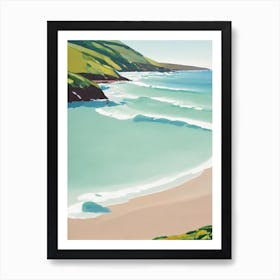 Croyde Bay Beach, Devon Contemporary Illustration 1  Art Print