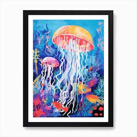 Jelly Fish Pop Art Retro Inspired 1 Art Print