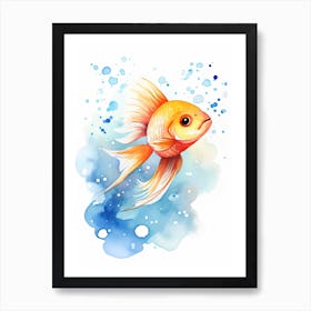 Fish Watercolour In Autumn Colours 3 Art Print