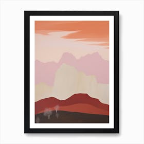 Western Desert Landscape Contemporary Abstract Illustration 4 Art Print