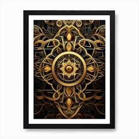 Golden Ornate Wallpaper Art Print