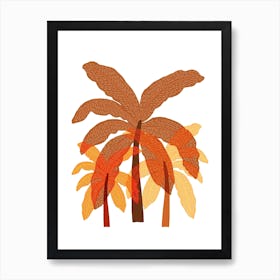 Trio Of Palm Terracota Art Print