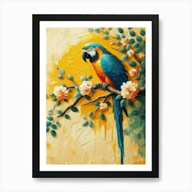 Parrot On A Branch Art Print