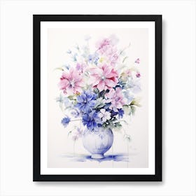 Flowers In A Vase In The Style Of Feminine Art Print