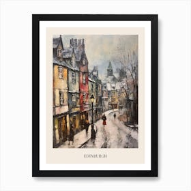 Vintage Winter Painting Poster Edinburgh Scotland 1 Art Print