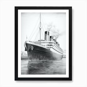 Titanic Ship Bow Illustration 7 Art Print