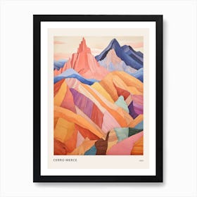 Cerro Merce Peru 2 Colourful Mountain Illustration Poster Art Print