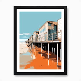 Southend On Sea Beach Essex Mediterranean Style Illustration 1 Art Print