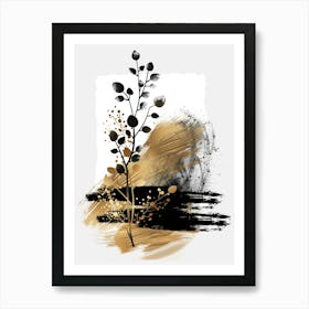 Black And Gold Abstract Painting 33 Art Print