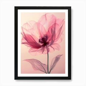 Pink flower watercolor art Art Print