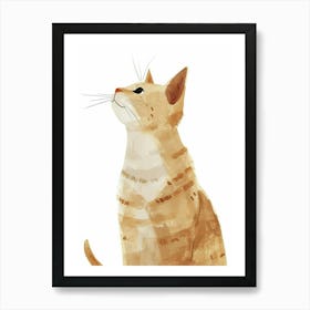American Wirehair Cat Clipart Illustration 8 Art Print