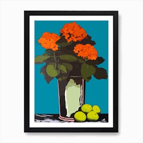 Hydrangea Still Life Pop Art Art Print