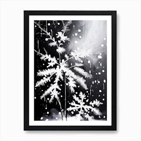 Nature, Snowflakes, Black & White 3 Art Print