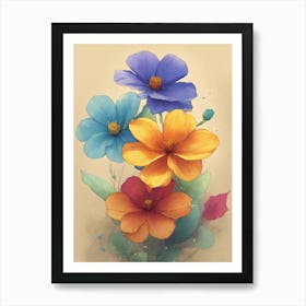 Watercolor Flowers 16 Art Print