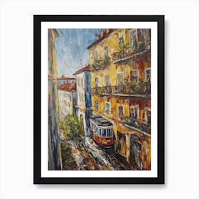 Window View Of Lisbon Portugal Impressionism Style 3 Art Print