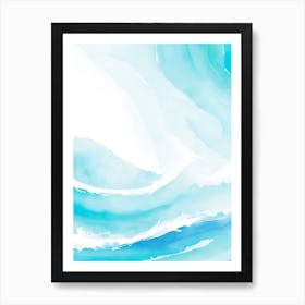 Blue Ocean Wave Watercolor Vertical Composition 50 Art Print