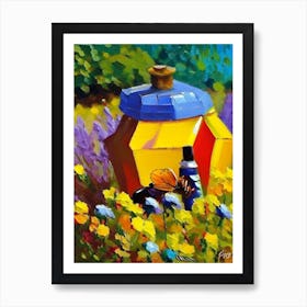 Bee Feeder 2 Painting Art Print