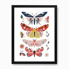 Colourful Insect Illustration Butterfly 5 Art Print