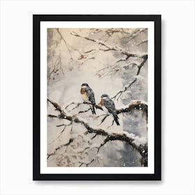 Winter Watercolour Falcon 2 Art Print