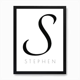 Stephen Typography Name Initial Word Art Print