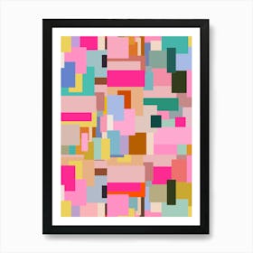 Mid Century Colorful Geometric | 01 Art Print