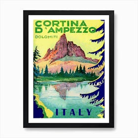 Cortina Di Ampezzo, Dolomiti, Italy Art Print