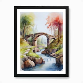 Bridge Over The Stream.1 1 Art Print