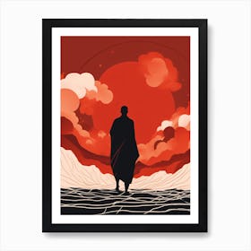 Red Sun Wanderer Art Print
