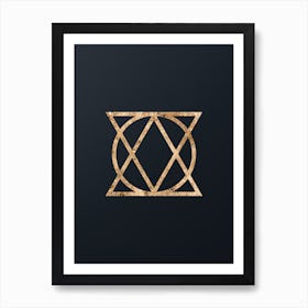 Abstract Geometric Gold Glyph on Dark Teal n.0392 Art Print